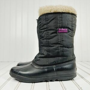 Sorel Cabela's Black Duck Fur Lining Snow Mid Calf Boots K210
